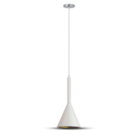 Lampa Wisząca Oprawa E27 Biały klosz ze złotym wykończeniem D:160 VT-7162 V-TAC