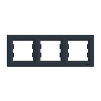 Ramka 3-krotna Pozioma Do Gniazda Potrójna Asfora Antracyt