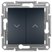 Włącznik Żaluzjowy Roletowy bez Ramki Podwójny Asfora Antracyt