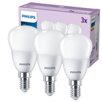 3x Żarówka LED E14 Kulka P45 4.9W = 40W 470lm 2700K Ciepła EC Multipack Philips