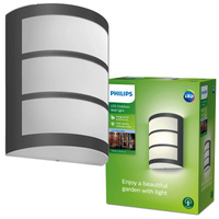 Kinkiet Ogrodowy Lampa Elewacyjna Zewnętrzna LED 6W 500lm 4000K Antracyt IP44 Python Philips