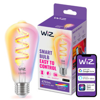 Żarówka LED E27 Edison ST64 6.3W = 40W 470lm 2200-6500K RGB + TW FILAMENT Inteligentna SMART WiFi Bluetooth Aplikacja WiZ