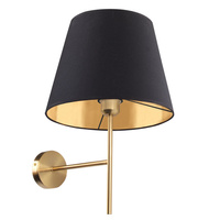 Kinkiet Ścienny Lampa Oprawa Natynkowa E27 Czarny Złoty ELENA Sanico Goldlux