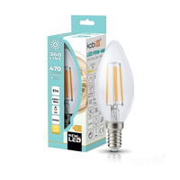 Żarówka LED E14 Kulka 4W 470lm 3000K Ciepła 360° Filament Line Kobi