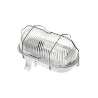 Lampa Oprawa Kanałowa Hermetyczna E27 Siatka Metal IP44 Biała Soma Kobi