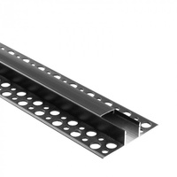 Profil Aluminiowy LED do Płyt GK Gipsowych REGIPS Podpłytkowy do Glazury Czarny 2m z Kloszem Czarny do Taśm LED + Zaślepki seria GN Ecolight