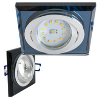 Oprawa Podtynkowa GU10 Halogenowa Wpuszczana Spot Oczko Czarna Kwadratowa Kobi