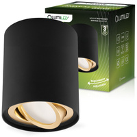 Oprawa Natynkowa HALOGENOWA Spot Tuba Ruchoma GU10 Okrągła Czarno-Złota 84mm AMAT-M LUMILED