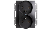 SEDNA Gniazdo podwójne z/u 16A 250V z przesłonami grafitowe SDN2800970