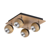 Lampa Sufitowa Oprawa Halogenowa Punktowa Reflektor Spot 4x GU10 Brązowy Industrialny Arthur 5616 Rabalux