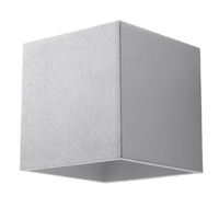 Lampa Ścienna Oprawa Natynkowa G9 Kwadratowa Szara Nowoczesna Quad Sollux