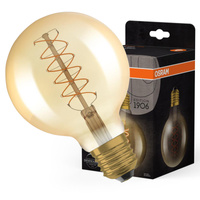 Żarówka LED Dekoracyjna G95 Kula E27 4.8W = 37W 420lm 2200K Ciepła 320° Filament Ściemnialna Vintage 1906 Osram