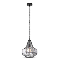 Lampa Wisząca Oprawa E27 Metal i kryształki D:30x36cm Zwis VT-7334 V-TAC