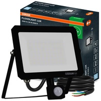 Naświetlacz LED Halogen Zewnętrzny Reflektor 50W 6500K 4500lm IP65 z Czujnikiem Ruchu i Światła FLOODLIGHT LUX SENSOR OSRAM