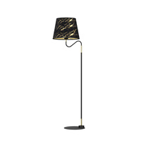 Lampa Stojąca Podłogowa HERMES Czarna Złota 1xE27 Milagro