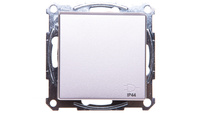 Merten System M Gniazdo pojedyncze z/u 16A IP20 z przesłonami i klapką aluminium MTN2614-0460
