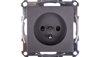 Merten System M Gniazdo pojedyncze z/u 16A IP20 z przesłonami antracyt MTN2600-0414
