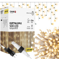 Kurtyna Świetlna Wewnętrzna/Zewnętrzna Lampki SOPLE 500LED Ciepły Biały 3+20m