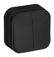 Łącznik Włącznik ToDo Świecznikowy Podwójny Natynkowy IP20 ORNO CZARNY