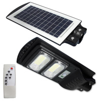 Lampa LED solarna uliczna czarna 100W 6000K zimna IP65 czujnik ruchu i zmierzchu + pilot