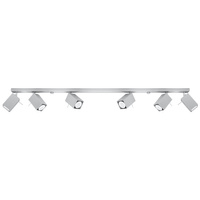 Lampa Sufitowa Oprawa Natynkowa 6x GU10 SPOT TUBA Reflektor Ruchoma Minimalistyczna Kwadratowa Szara Nowoczesna Merida Sollux