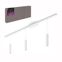 Zestaw Szyna Oświetleniowa Perifo Szynoprzewód 1,5m + 3x Lampa Wisząca LED 15,6W CCT RGB Philips HUE Bluetooth Biały