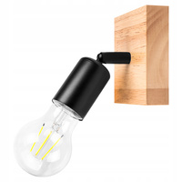 Lampa Ścienna Reflektor Kinkiet Spot E27 Ruchomy Czarny Brązowy Eos Masterled