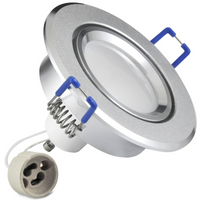 Oprawa sufitowa podtynkowa SUN OLAL srebrny piaskowany alu GOLDLUX (Polux) + LED GU10 3,5W