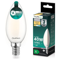 Żarówka LED E14 Świeczka B35 2,2W 470lm = 40W 2700K Ciepła 360° Filament KLASA A LUMILED
