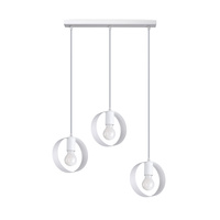Lampa Sufitowa Wisząca Zwis 3x E27 Okrągła Biała Nowoczesna Titran Sollux
