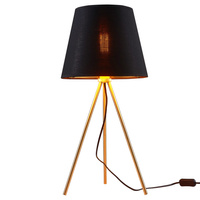 Lampa Stołowa E27 Czarna Złota ELENA Sanico Goldlux