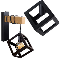 Kinkiet Ścienny Lampa SWEDEN 1x E27 Drewno Czarny GOLDLUX (Polux)