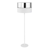 Lampa Podłogowa Stojąca HILTON Abażur Biało-Srebrna E27 5470 TK Lighting