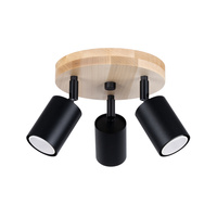 Lampa Sufitowa Oprawa Natynkowa SPOT TUBA Reflektor 3x GU10 Punktowa Ruchoma Plafon Tubularna Czarna Brązowa Skandynawska Verdo Sollux