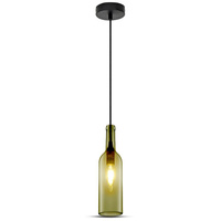 Lampa Wisząca Oprawa E14 Szklany klosz szary Butelka VT-7558 V-TAC