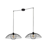 Lampa Sufitowa Wisząca BARBELLA Druciana Czarna Loftowa 2xE27 6262 TK Lighting