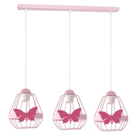 Lampa wisząca KAGO 3xE27 Dziecięca Różowy Motyl Różowa MLP4928 Milagro Metal