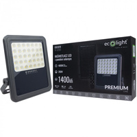 Naświetlacz LED Lampa Reflektor Solarny 200W 1400lm 4000K Neutralna IP65 z Czujnikiem Zmierzchu + Pilot Ecolight