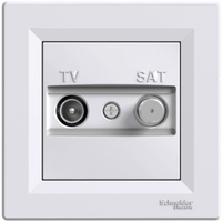 Gniazdo Antenowe TV-SAT Satelitarne Końcowe Białe