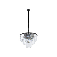 Lampa Sufitowa Żyrandol 9x E14 Czarna Glamour CRISTAL M 7616 Nowodvorski