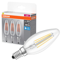 3x Żarówka LED B35 Świeczka E14 5.9W = 60W 806lm 6500K Zimna 300° BASE Osram