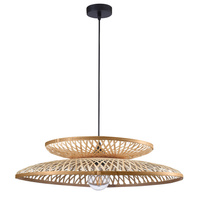 Lampa Sufitowa Wisząca Zwis E27 Beżowy BAMBOO NATURAL Sanico Goldlux