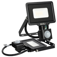 Naświetlacz LED Zewnętrzny Ogrodowy 10W 800lm 6500K Zimny 120° z Czujnikiem Ruchu i Zmierzchu IP65 Czarny MHC Kobi