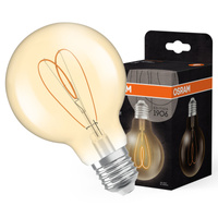 Żarówka LED Dekoracyjna G80 Kula E27 8W = 60W 806lm 2200K Ciepła CRI90 300° Bursztynowa Ściemnialna Vintage 1906 Osram