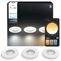3x Oprawa Podtynkowa Wpuszczana LED Hermetyczna IP44 Łazienkowa 4.2W 400lm IP44 White Ambiance TW Biała Inteligentna SMART Zigbee Bluetooth Adore Philips HUE