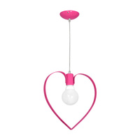 Lampa wisząca AMORE 1xE27 Serce Dziewczęca Delikatna Ciemny Róż MLP9956 Milagro Metal