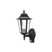 Lampa Ogrodowa Zewnętrzna Kinkiet Elewacyjny LED E27 IP43 z Czujnikiem Ruchu Czarny Klasyczny Velence Rabalux
