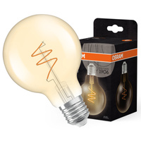 Żarówka LED Dekoracyjna G80 Kula E27 4.9W = 40W 470lm 2200K Ciepła CRI90 300° Bursztynowa Ściemnialna Vintage 1906 Osram