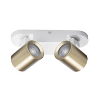 Kinkiet Oprawa Ścienna Sufitowa Regulowana LED GU10 Okrągła Biała Złota Laurin Kanlux