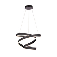 Lampa wisząca ANDROMEDA 45W LED Zakręcona Wstęga Czarna ML6160 Milagro Metal + Tworzywo Sztuczne